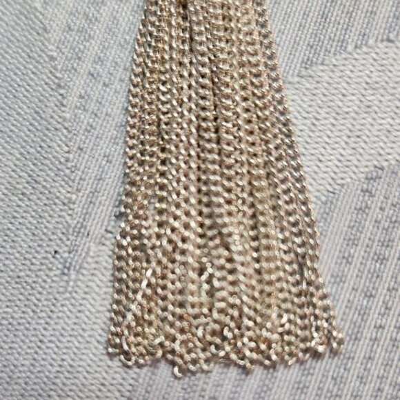 Silver tone chain tassel earrings - Picture 2 of 2